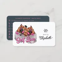 Pink and Charcoal Self-Love Salon Branding Business Card