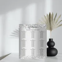 Silver white wedding seating chart foam board