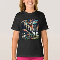 Vintage Mushrooms and Disc Golf Course Ai Art T-Shirt