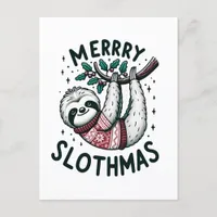 Adorable Merrry Slothmas Postcard