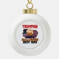 Trumpkin Halloween Classic Ceramic Ball Christmas Ornament