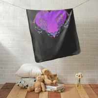 Elegant,  Romantic Purple Heart with Flourish  Baby Blanket