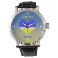 Stand with Ukraine anti-war protest Ukrainian flag Watch