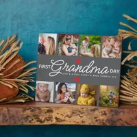 Simple First Grandma Day Photo Collage Plaque