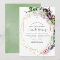 Succulent Geometric Confirmation Invitation