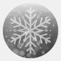 Black and White Christmas Snowflake Classic Round Sticker