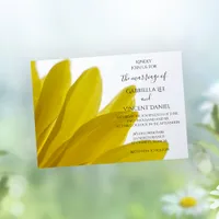 Yellow Daisy Flower Petals Wedding Invitation