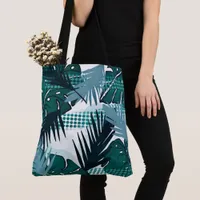 Tropical Plants, Botanical Print Shopping / Beach Tote Bag