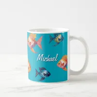 Cute Fish Sea Life Ocean Blue Personalized Coffee Mug