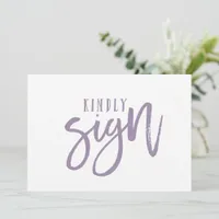 5X7 Guest Book Sign | Brush Calligraphy (Lavender)