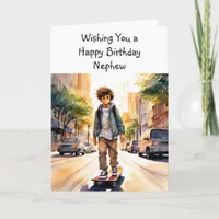 Happy Birthday Nephew | Skateboarder Card
