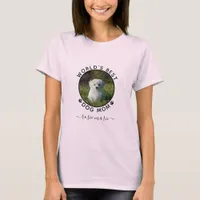 Cute Dog Photo Name Black Paw Prints Personalized T-Shirt