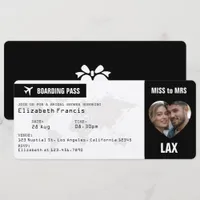 Black & White Boarding Pass Bridal Shower Invitation