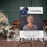 Funeral photo floral simple memorial welcome foam board