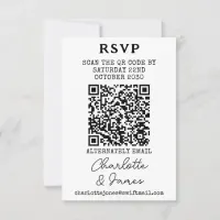 Elegant Script Mr And Mrs QR Code RSVP Card