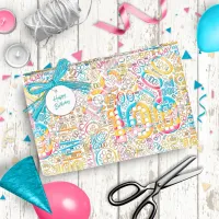 Birthday Number Word Cloud One Hundred B ID270 Wrapping Paper