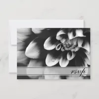 Black and White Dahlia Wedding RSVP Response Card