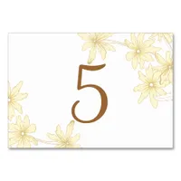 Pale Yellow Daisies Table Numbers