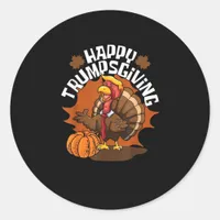 Happy Trumpsgiving Funny Thanksgiving Trumpkin Usa Classic Round Sticker