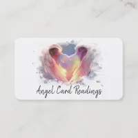 *~* Opal Heart Angel Wings AP78 Blue QR Business Card