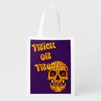 Trick or treat spooky skull Halloween bag