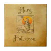 Vintage Halloween Witch Ceramic Tile