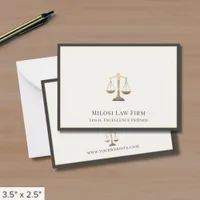 Simple Minimalist Attorney at Law Note Card