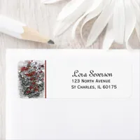 Frozen Red Winter Berries Return Address Label