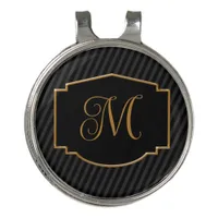 Elegant, Sophisticated Striped Monogram  Golf Hat Clip