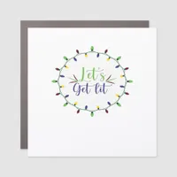 Let's Get Lit Funny Christmas Lights Festive Holid Car Magnet