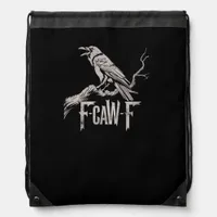 F-Caw-F Crow Pun Funny Bird Cawing Grunge Back Tri Drawstring Bag