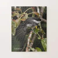 Funny Black-Capped Chickadee Having a Stretch Jigsaw Puzzle