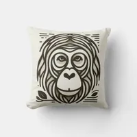 Jungle Harmony: Orangutan-Inspired  Throw Pillow