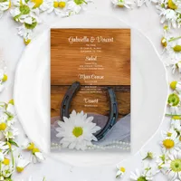 White Daisy and Horseshoe Western Wedding Menu
