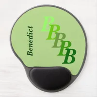 Mousepad - Staggered Initial and Name (green)