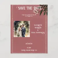 Elegant Pink Wedding Invitation Photo  Postcard