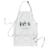 Whimsical Birds on Branches Timeless Elegance Adult Apron