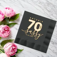 Elegant Modern Girly 70 and Sassy Foil Napkins