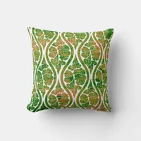 Green Damask Abstract Elegant Home Decor Throw Pillow