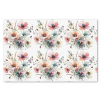 Watercolor Flowers Alcohol Ink Floral Tissue Paper