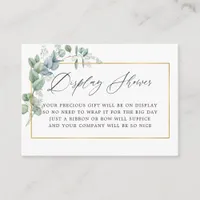 Geometric Eucalyptus Bridal Shower Display Shower Enclosure Card