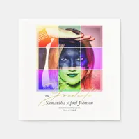 Magazine Pop Art Retro Modern Graduation Photo  Napkins