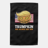 Trumpkin Halloween Pumpkin With Flag Scary Design 