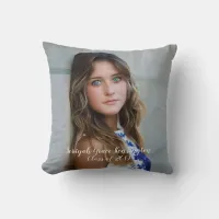 Modern Christian Bible Verse Graduation Photo Throw Pillow