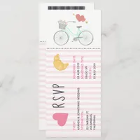 Paris Themed Wedding Ticket RSVP Invitation