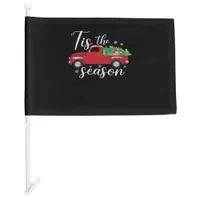 Fun Christmas Tis The Season Holiday Car Flag