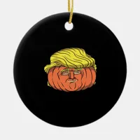 Donald Trumpkin  Pumpking Ceramic Ornament