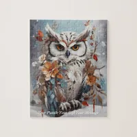 Cute Beautiful Boho Owl Jigsaw Puzzle