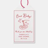 Ciao Baby! Italian Red Pasta Baby Shower Thank You Gift Tags