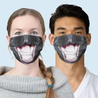 Black Cat Mouth with Tongue Out Yawn, ZKOA Adult Cloth Face Mask